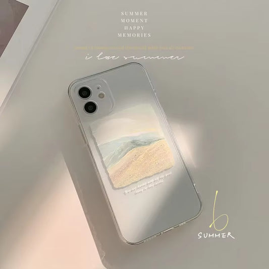 Retro Artist Sunset Dune Sky Oil Painting Phone Case for Iphone 16 15 14 13 11 12 Pro Max 14 plus Xr...