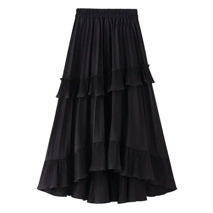 Summer A-Line Pleated Half-Length Skirt for Women