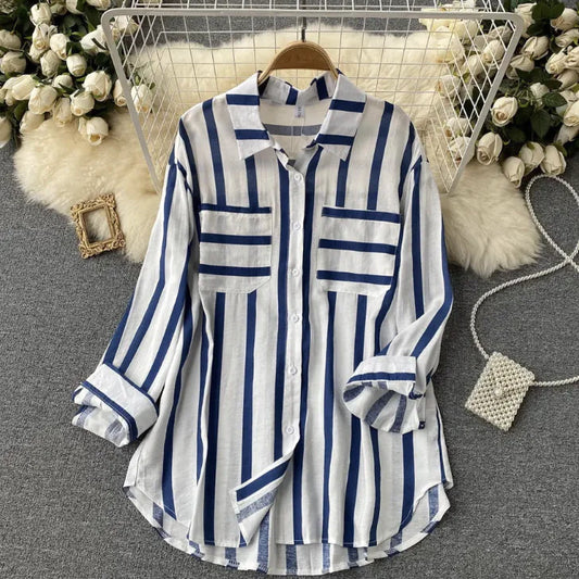 Plus Size Striped Shirt for Women (Single Piece)