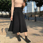 Elegant Women's Casual Loose Wool Skirt - Korean Fashion