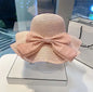 Bow Ruffles Wide Brim Straw Hat