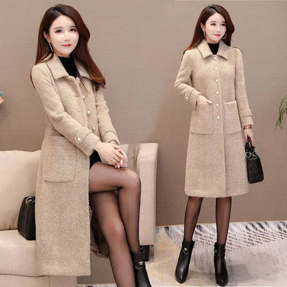 High-Quality Slim Thin Woolen Coat for Women