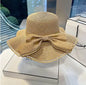 Bow Ruffles Wide Brim Straw Hat