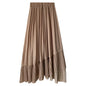 Black High Waist Irregular Mid-Length Skirt for Women
