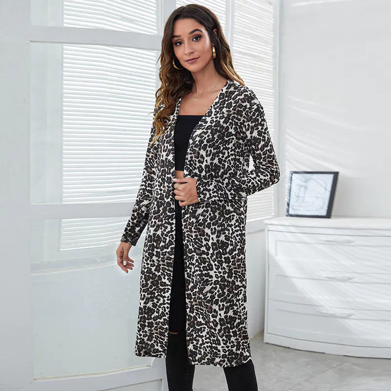 Women's Knitted Printed Fashion Coat
