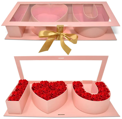 Empty I Love You Cardboard Letter Fillable Gift Box Valentines Day Flower Arrangements Chocolate Gifts Packaging for Valentines Mothers Day Wedding