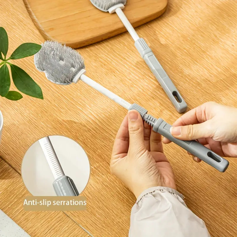 Retractable Handle Bottle Brush for Narrow Neck Cleaning