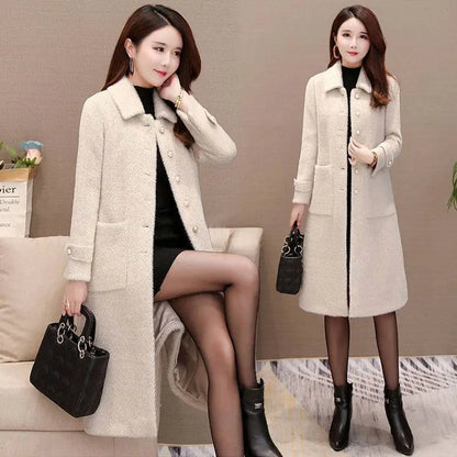 High-Quality Slim Thin Woolen Coat for Women