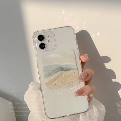 Retro Artist Sunset Dune Sky Oil Painting Phone Case for Iphone 16 15 14 13 11 12 Pro Max 14 plus Xr...