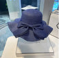 Bow Ruffles Wide Brim Straw Hat